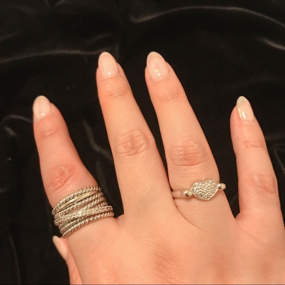 Sterling Silver Dainty Heart Ring Size 5
